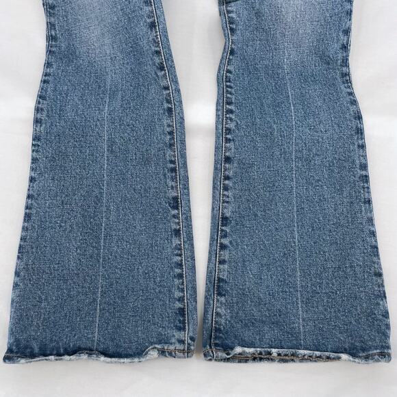 Moussy MVS Flare Leg Light Wash Faded Jeans High Rise Wide Leg Fall Fit Size 24 - Picture 7 of 12